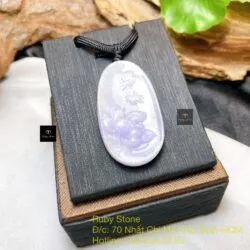 Mặt dây chuyền hoa sen Ngọc tử la lan, KT 42mm - Hình ảnh 4