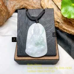 Phật Quán Thế Âm Bồ Tát ngọc cẩm thạch Myanmar, KT 48mm - Hình ảnh 3