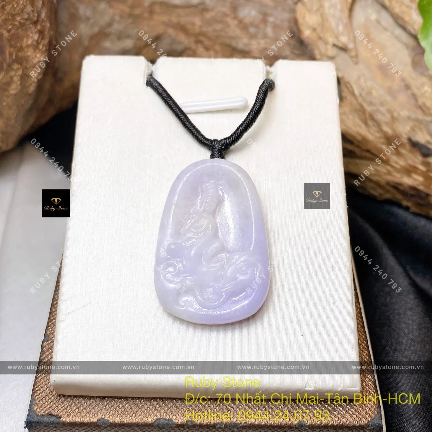 Phật Phổ Hiền Bồ Tát ngọc Cẩm thạch Myanmar, KT 33mm Phật Phổ Hiền Bồ Tát ngọc Cẩm thạch Myanmar, KT 33mm - Ảnh 2