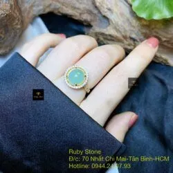 Nhẫn ngọc Phỉ Thuý Myanmar, vàng 18k