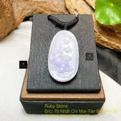 Mặt dây chuyền hoa sen Ngọc tử la lan, KT 42mm