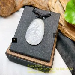 Mặt dây chuyền cá chép ngọc Cẩm thạch Myanmar, KT 38mm - Ảnh 5