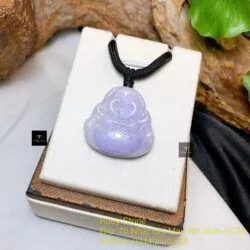 Phật Di Lặc ngọc Cẩm thạch tử la lan, KT 28mm - Ảnh 3