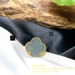 Nhẫn cỏ bốn cánh Lam ngọc, vàng 18k - Ảnh 4