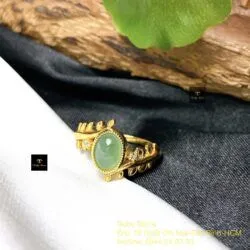 Nhẫn phỉ thuý Myanmar, vàng 18k (ko bọc đáy)