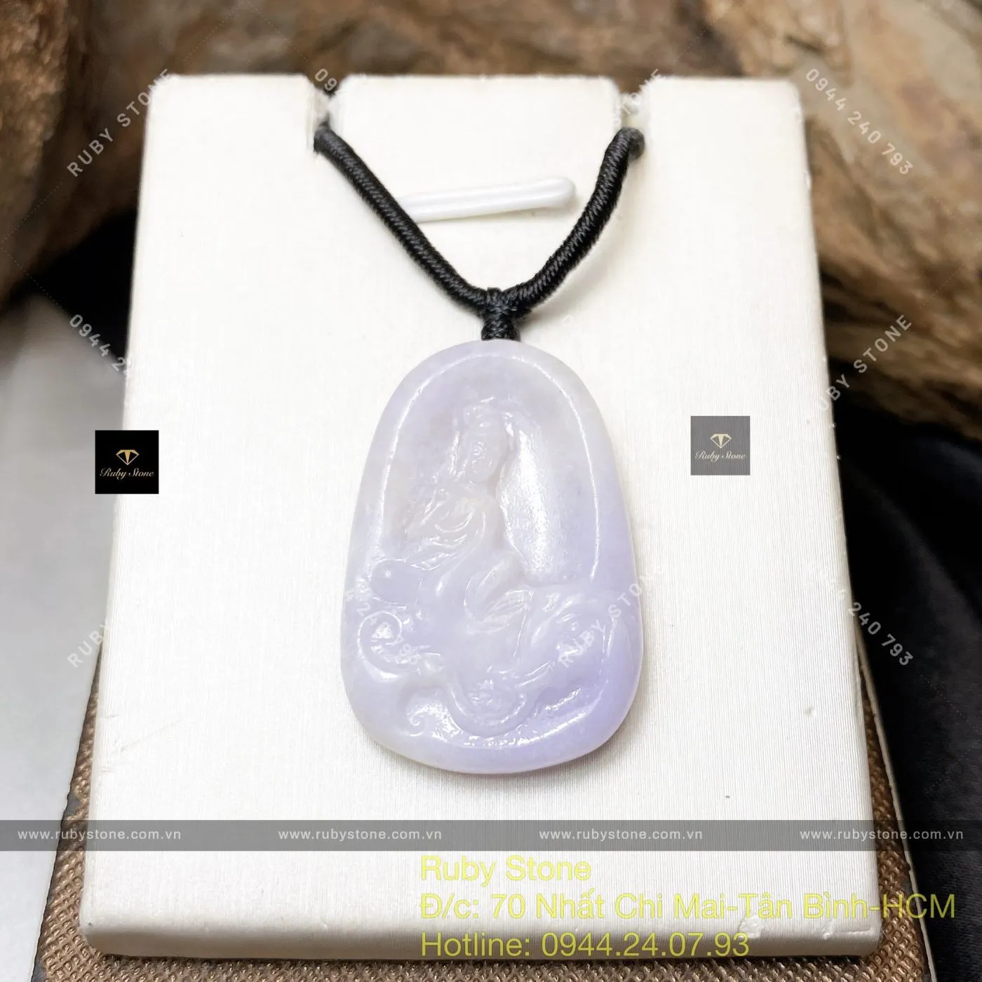 Phật Phổ Hiền Bồ Tát ngọc Cẩm thạch Myanmar, KT 33mm Phật Phổ Hiền Bồ Tát ngọc Cẩm thạch Myanmar, KT 33mm