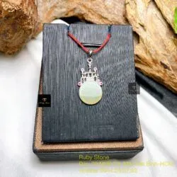 Mặt dây chuyền băng ngọc Myanmar, bạc 925