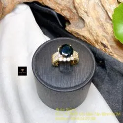Nhẫn nữ Phỉ thuý mực dục mài giác 9,8 ly, vàng 18k - Ảnh 4