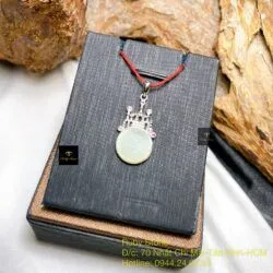 Mặt dây chuyền băng ngọc Myanmar, bạc 925 - Ảnh 2