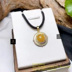 Mặt dây ngọc Phỉ thúy hoàng phỉ, vàng 18k - Hình ảnh 3