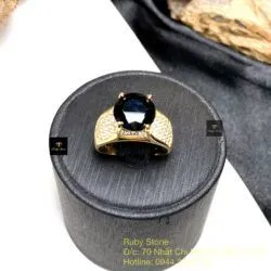 Nhẫn nữ Phỉ thuý mực dục Myanmar mài giác, vàng 18k - Ảnh 2