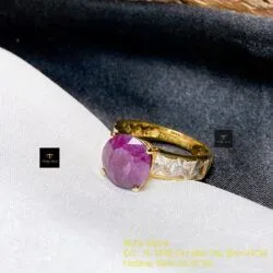 Nhẫn ruby Nam Phi mài giác 10 ly, vàng 18k - Ảnh 6