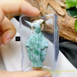 Tượng Đức Mẹ Maria ngọc cẩm thạch Myanmar, vàng 18k