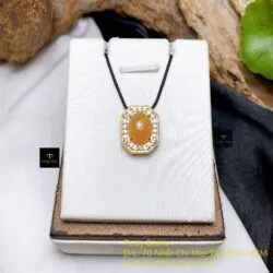 Mặt dây ngọc Phỉ thúy hoàng phỉ, vàng 18k - Hình ảnh 3