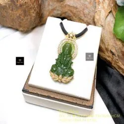 Phật Quán Thế Âm Bồ Tát ngọc bích Canada, vàng 18k - Ảnh 4