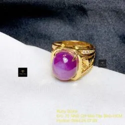 Nhẫn nam Ruby sao thiên nhiên, vàng 18k - Ảnh 8