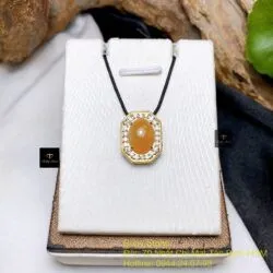 Mặt dây ngọc Phỉ thúy hoàng phỉ, vàng 18k - Hình ảnh 2