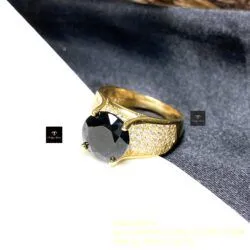 Nhẫn nữ Phỉ thuý mực dục Myanmar mài giác, vàng 18k - Ảnh 4
