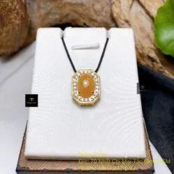 Mặt dây ngọc Phỉ thúy hoàng phỉ, vàng 18k