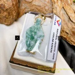Tượng Đức Mẹ Maria ngọc cẩm thạch Myanmar, vàng 18k - Ảnh 4