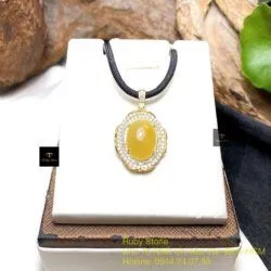 Mặt dây ngọc Phỉ thúy hoàng phỉ, vàng 18k
