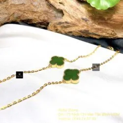 Lắc tay cỏ 4 cánh ngọc bích Canada, vàng 18k - Hình ảnh 4