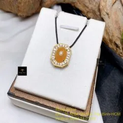 Mặt dây ngọc Phỉ thúy hoàng phỉ, vàng 18k - Hình ảnh 5