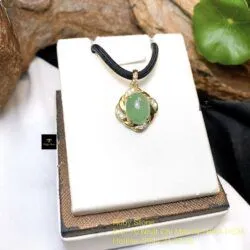 Mặt dây Phỉ thuý Myanmar, vàng 18k - Hình ảnh 2