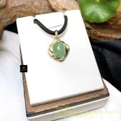 Mặt dây Phỉ thuý Myanmar, vàng 18k - Hình ảnh 4