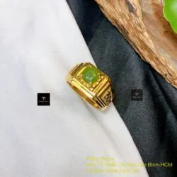 Nhẫn nam ngọc bích Canada, vàng 18k - Ảnh 4