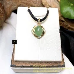 Mặt dây Phỉ thuý Myanmar, vàng 18k - Hình ảnh 6