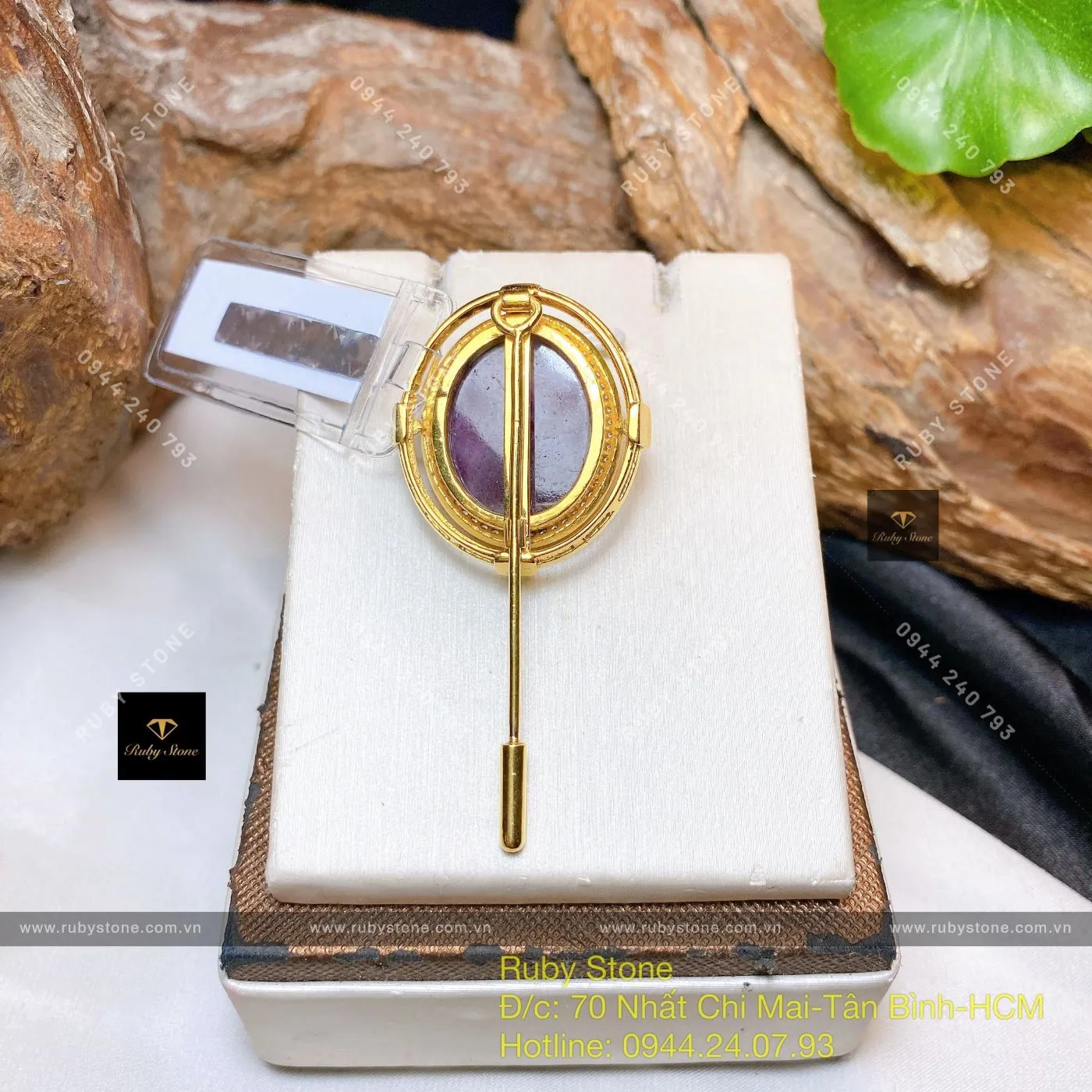 Cài áo Ruby Nam Phi, vàng 18k Cài áo Ruby Nam Phi, vàng 18k - Ảnh 4