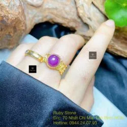 Nhẫn nữ Ruby sao thiên nhiên, vàng 18k - Ảnh 3