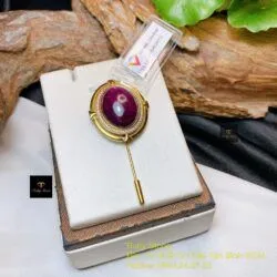 Cài áo Ruby Nam Phi, vàng 18k Cài áo Ruby Nam Phi, vàng 18k