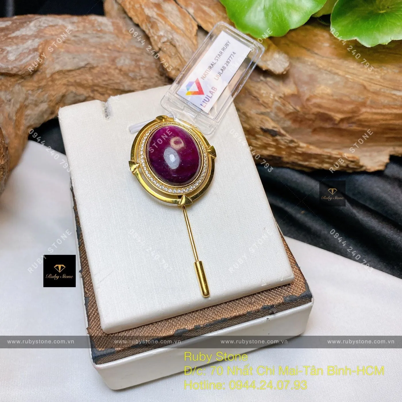 Cài áo Ruby Nam Phi, vàng 18k Cài áo Ruby Nam Phi, vàng 18k - Ảnh 5