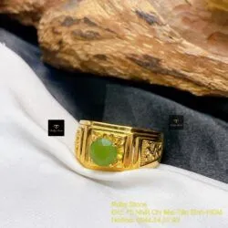Nhẫn nam ngọc bích Canada, vàng 18k