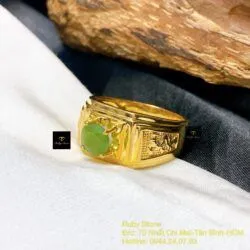 Nhẫn nam ngọc bích Canada, vàng 18k - Ảnh 3