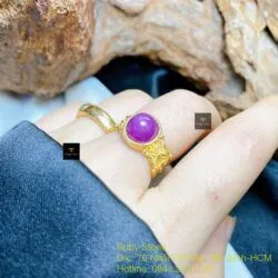 Nhẫn nữ Ruby sao thiên nhiên, vàng 18k - Ảnh 4
