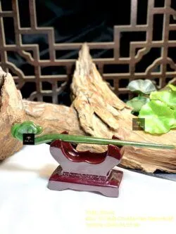 Trâm cài tóc Ngọc bích Canada chạm tay tinh xảo, dài 17cm - Hình ảnh 3