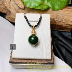 Mặt dây trái châu ngọc bích Canada, vàng 18k - Hình ảnh 5