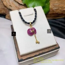 Mặt dây Túi tiền Ruby Nam Phi, vàng 18k - Ảnh 3