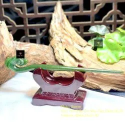 Trâm cài tóc Ngọc bích Canada chạm tay tinh xảo, dài 17cm - Hình ảnh 4