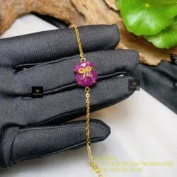 Lắc tay túi tiền Ruby Nam Phi, vàng 18k