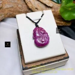 Mặt dây Hồ lô Ruby Nam Phi, KT 30mm - Ảnh 4