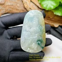 Phật Quán Thế Âm Bồ Tát ngọc Phỉ thuý 3 màu Myanmar