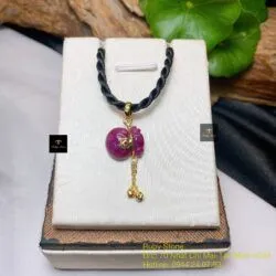 Mặt dây Túi tiền Ruby Nam Phi, vàng 18k - Ảnh 2