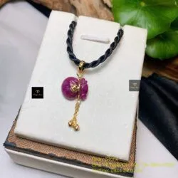 Mặt dây Túi tiền Ruby Nam Phi, vàng 18k - Ảnh 5