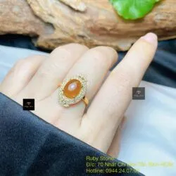 Nhẫn Phỉ thúy Hoàng phỉ Myanmar, vàng 18k