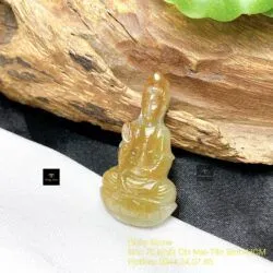 Quán Thế Âm Bồ Tát ngọc Cẩm thạch huyết Myanmar, KT 36-38mm - Hình ảnh 5