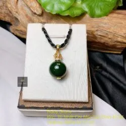 Mặt dây trái châu ngọc bích Canada, vàng 18k - Hình ảnh 2